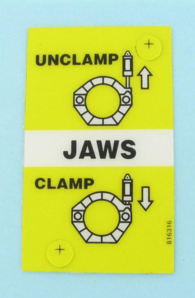 JAWS CLAMP/UNCLAMP LABEL