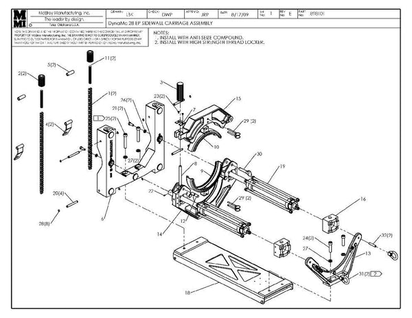 DYNAMC 28 EP SDWL CARRIAGE ASY