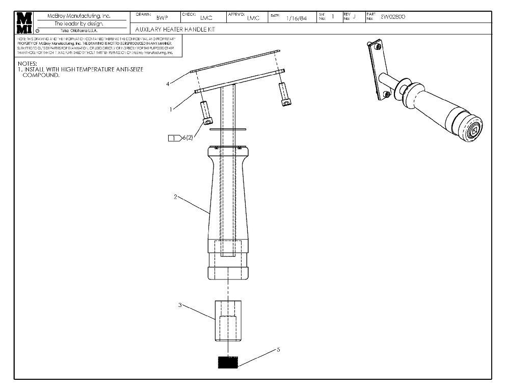 LARGE SOCKET HEATER HANDLE KIT