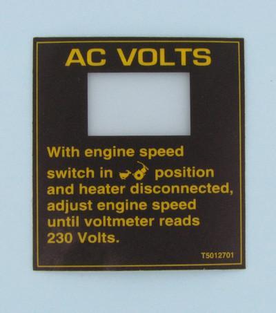 VOLTMETER LABEL