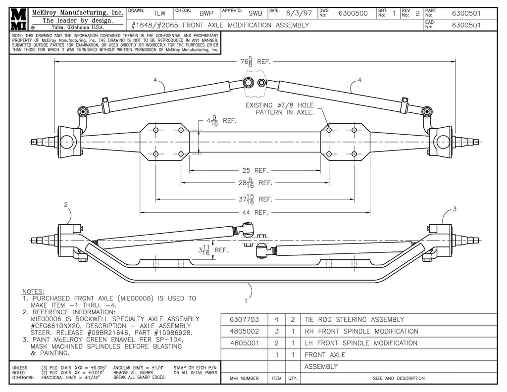 48/65 FRONT AXLE MOD ASSY