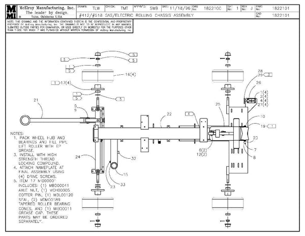 12/18 GAS/ELEC RLG CHASSIS ASY