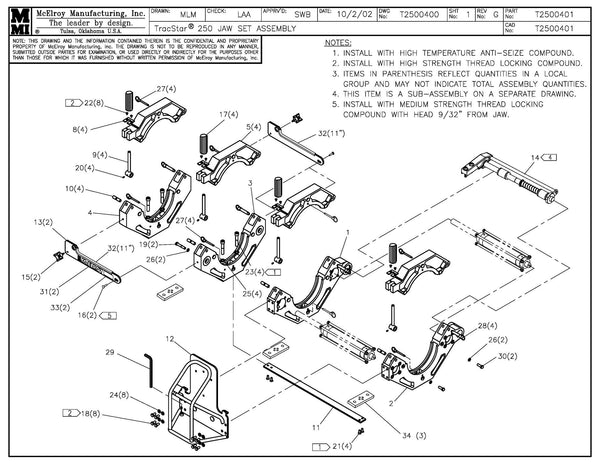 T250 JAW SET ASSY – Mcelroyparts.com